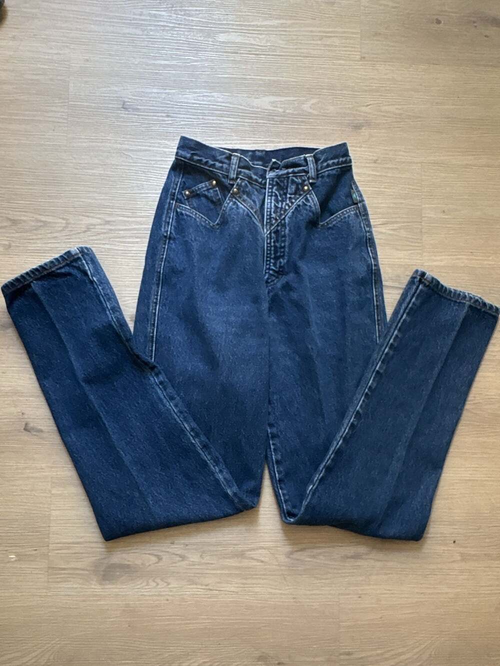 Vintage Rocky Mountain HighRise Waist Bareback Rodeo Denim Jeans Size 27/5